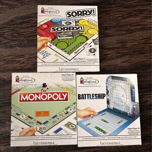 Colorforms Classic Board Games Set - Sorry! Monopoly & Battleship - Ages 6+ - St